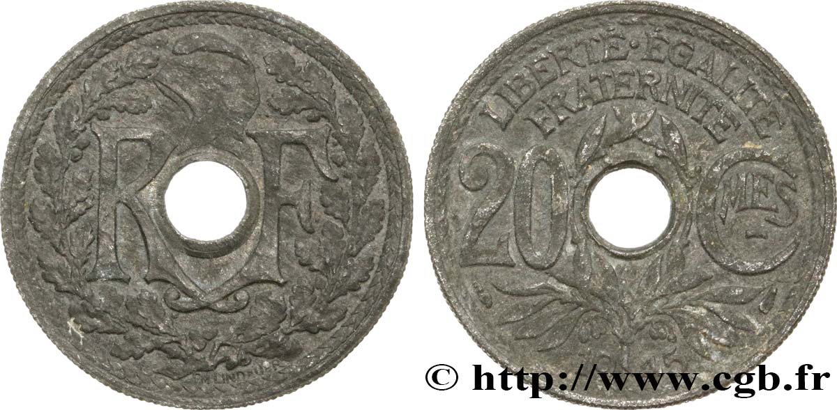 20 centimes Lindauer 1945  F.155/2 VF25 