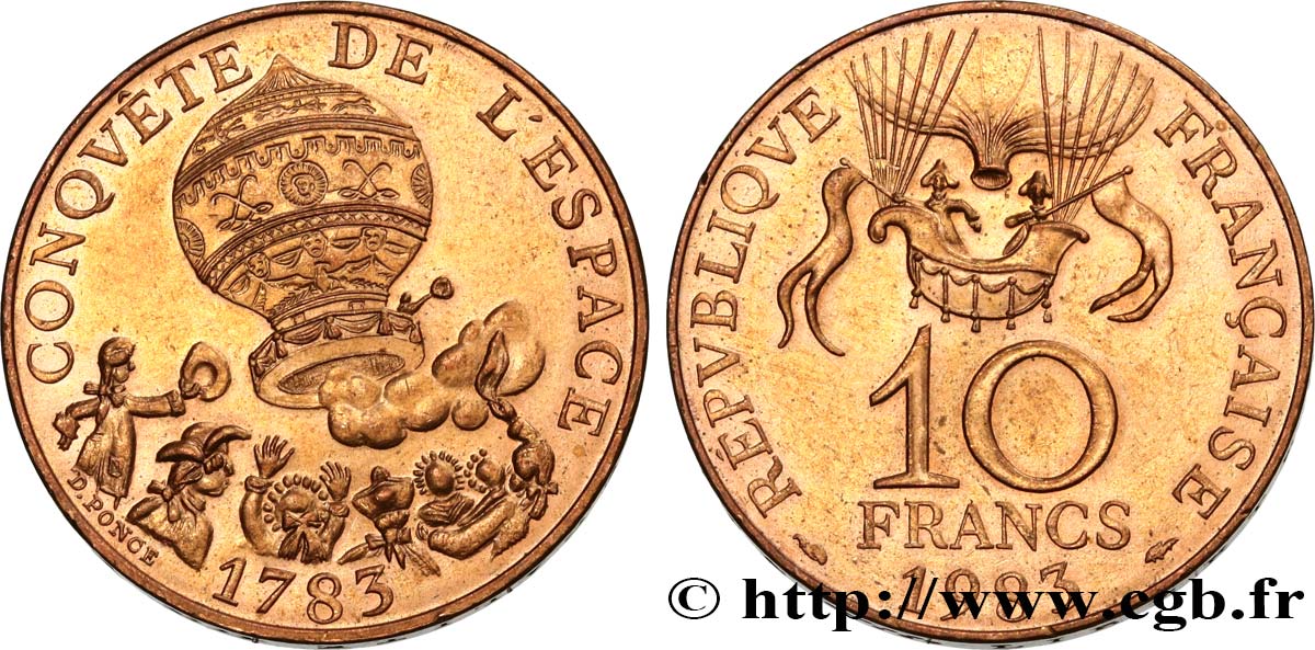 10 francs Conquête de l’Espace 1983  F.367/2 EBC58 