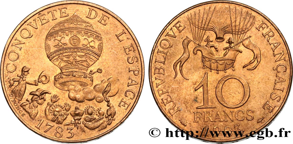 10 FRANCS - CONQUETE DE L'ESPACE