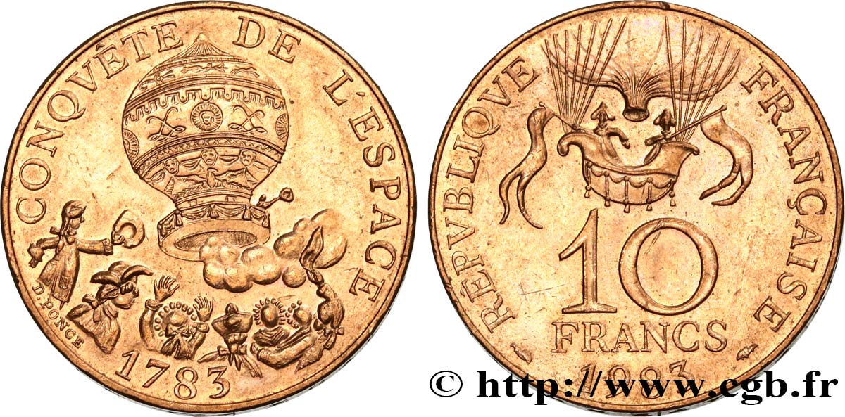 10 francs Conquête de l’Espace 1983  F.367/2 BB52 