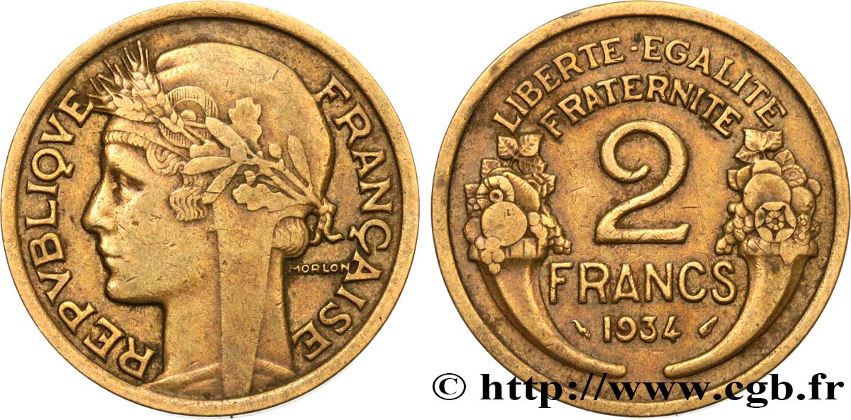 2 francs Morlon 1934  F.268/7 SS40 