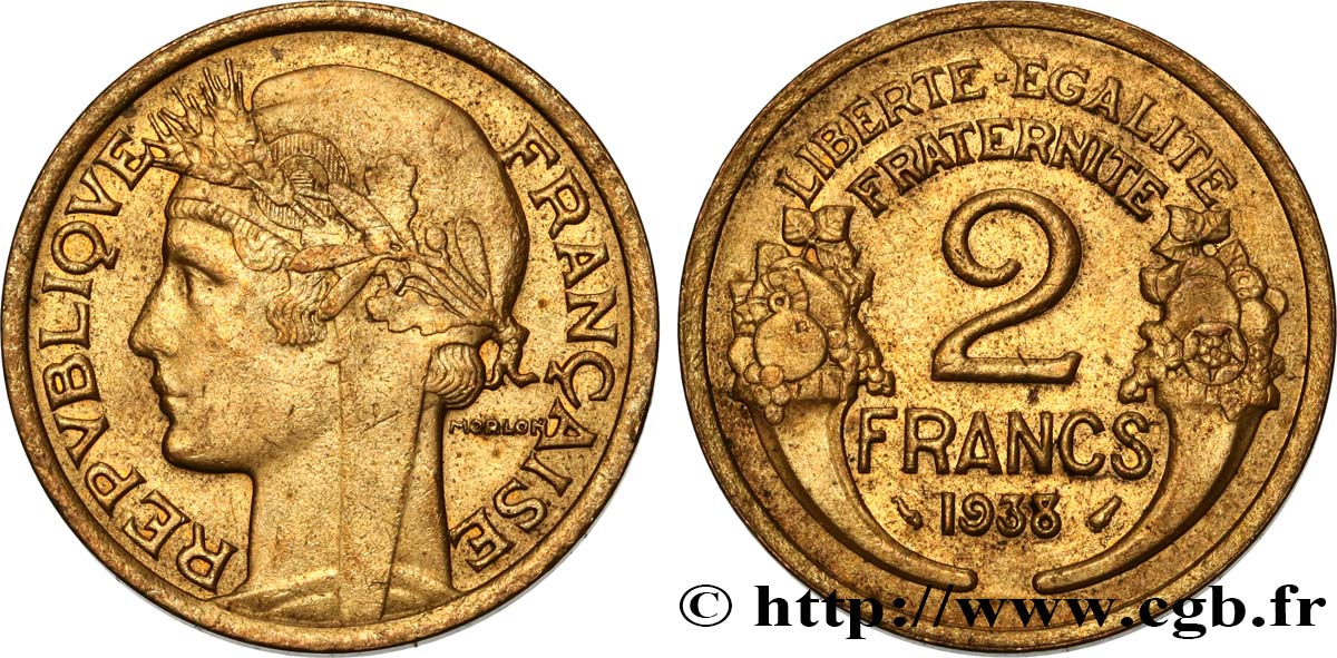 2 francs Morlon 1938  F.268/11 AU55 
