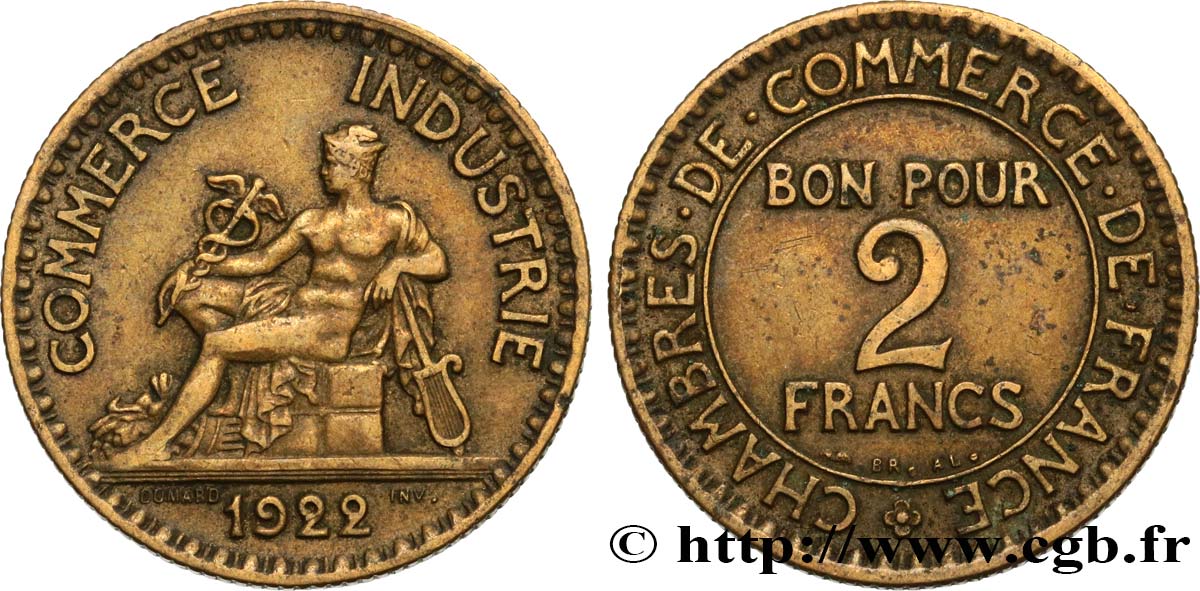 2 francs Chambres de Commerce 1922  F.267/4 BB40 