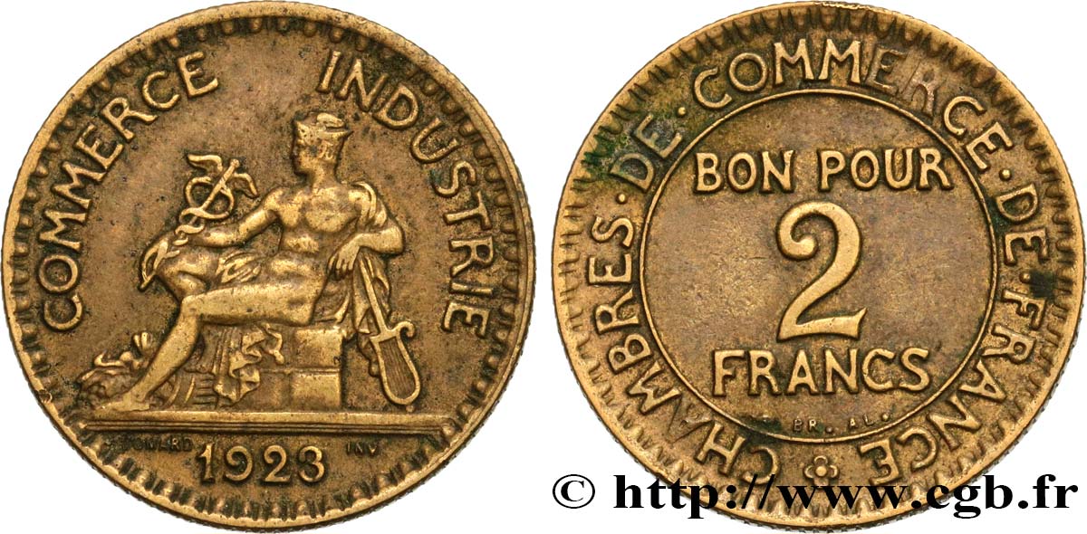 2 francs Chambres de Commerce 1923  F.267/5 XF40 