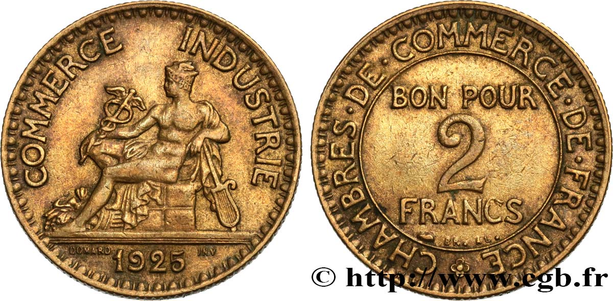 2 francs Chambres de Commerce 1925  F.267/7 MBC48 