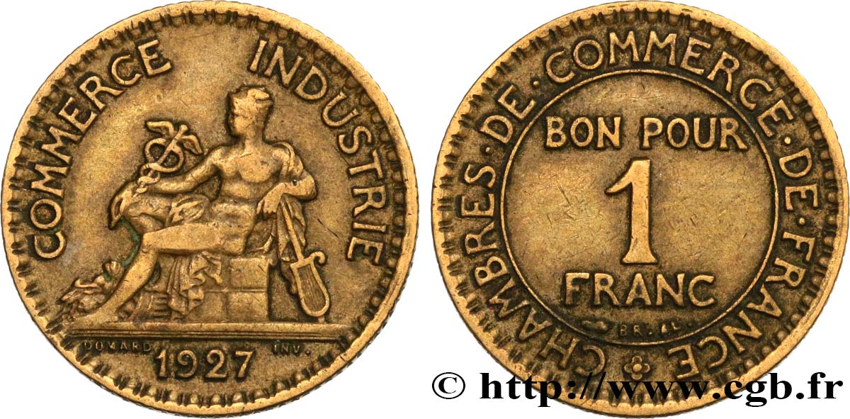1 franc Chambres de Commerce 1927 Paris F.218/9 MB35 