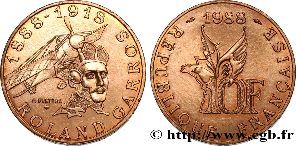10 francs Roland Garros 1988  F.372/2 SUP61 