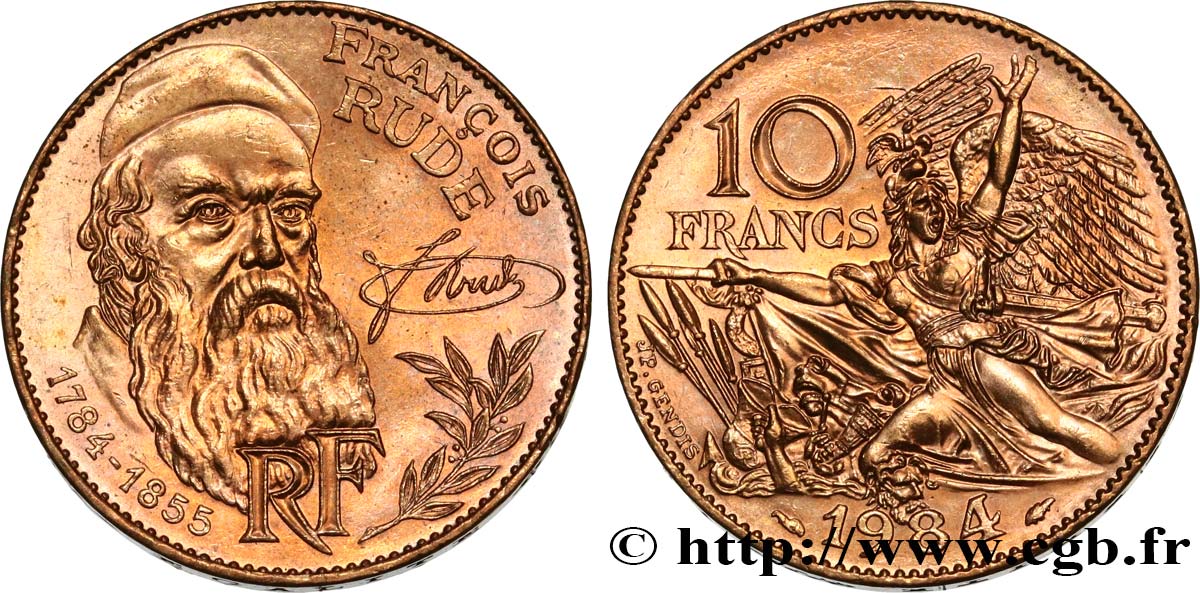 10 francs François Rude 1984  F.369/2 MS61 