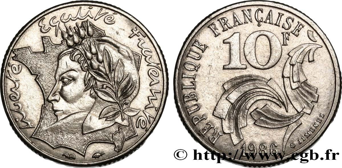 10 francs Jimenez 1986  F.373/3 SS52 