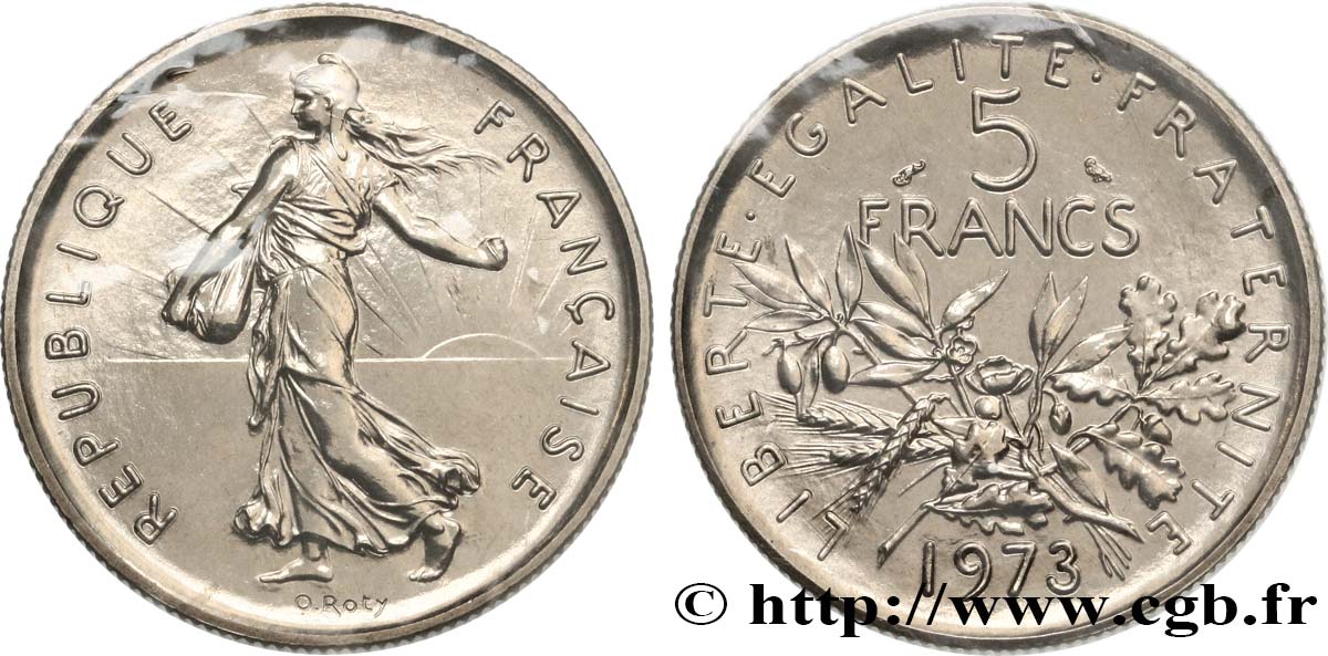 5 francs Semeuse, nickel 1973 Pessac F.341/5 MS 
