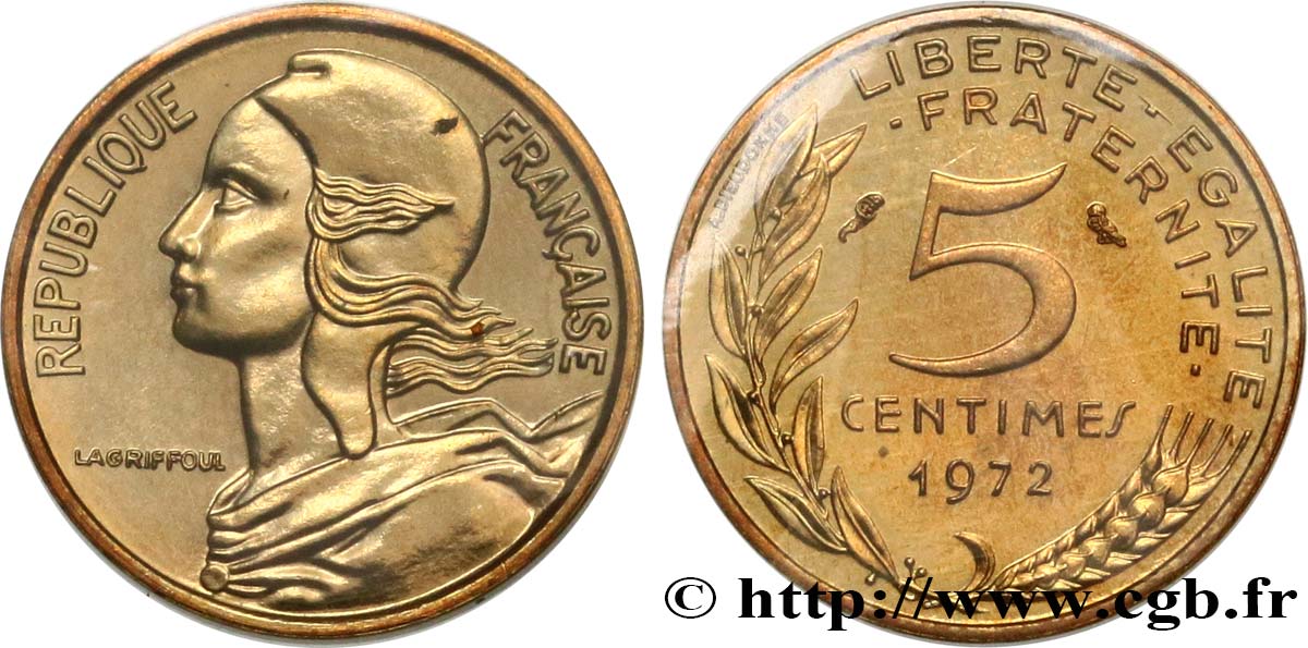 5 centimes Marianne 1972 Paris F.125/8 FDC 