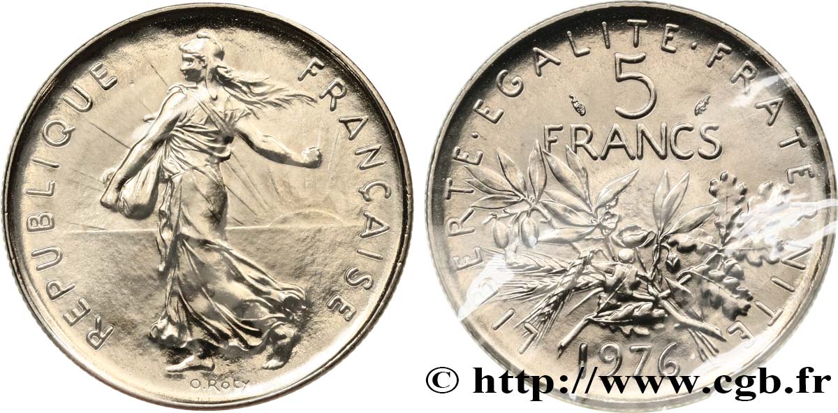 5 francs Semeuse, nickel 1976 Pessac F.341/8 MS 