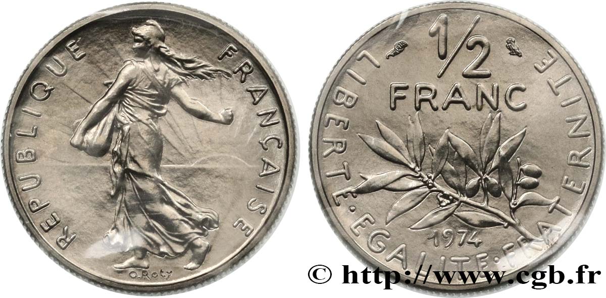 1/2 franc Semeuse 1974 Pessac F.198/13 MS 