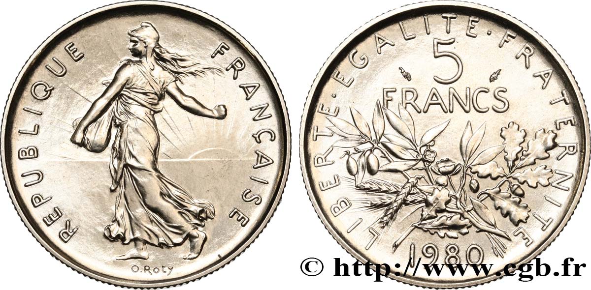 5 francs Semeuse, nickel 1980 Pessac F.341/12 MS 