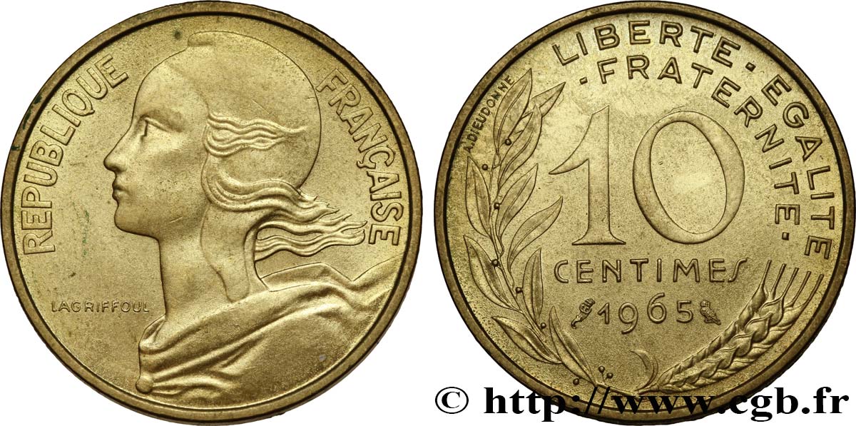 10 centimes Marianne 1965 Paris F.144/5 MS 