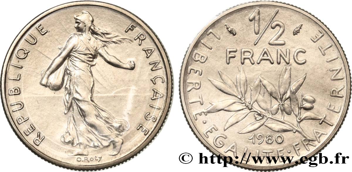1/2 franc Semeuse 1980 Pessac F.198/19 MS 