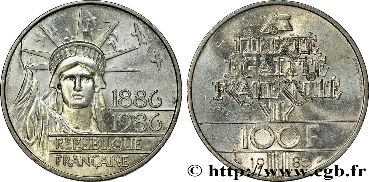 100 francs Liberté (Statue de la) 1986  F.454/2 SUP 