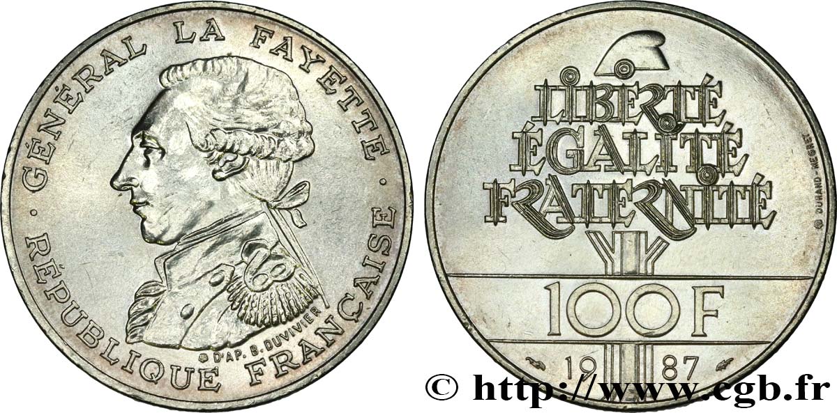 100 francs Égalité - La Fayette 1987  F.455/2 q.SPL 