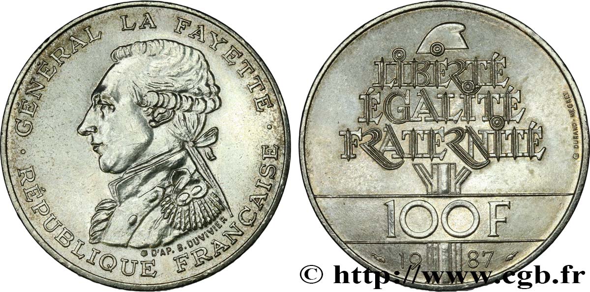 100 francs Égalité - La Fayette 1987  F.455/2 MBC+ 