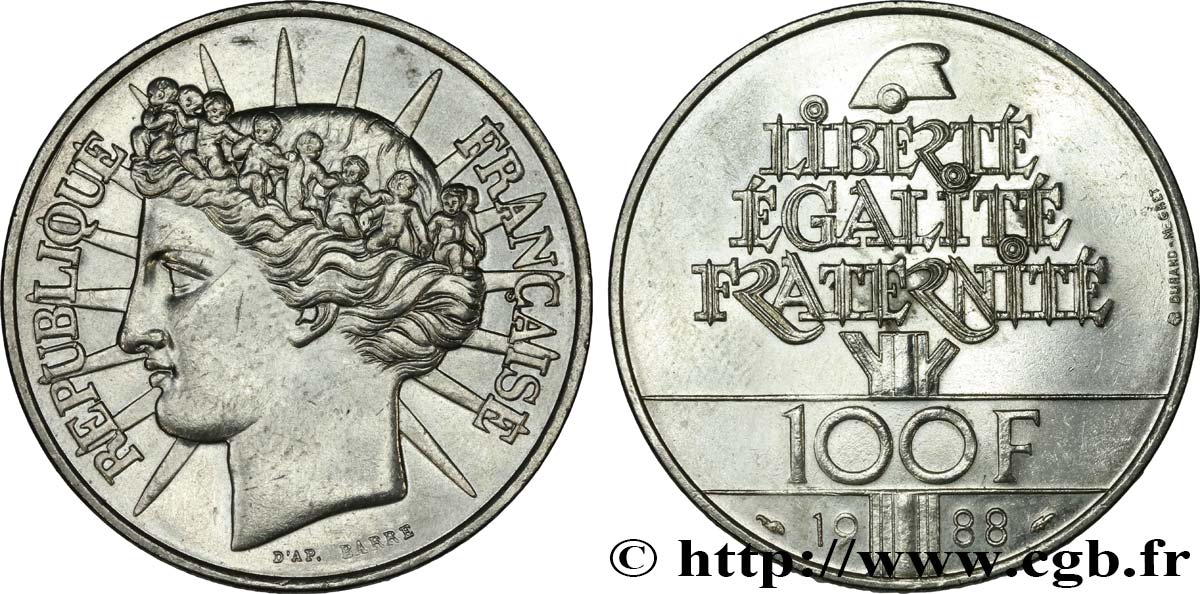 100 francs Fraternité 1988  F.456/2 MBC+ 