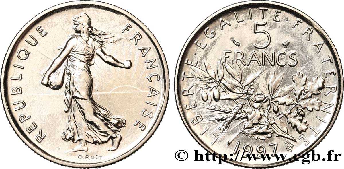 5 francs Semeuse, nickel, BU (Brillant Universel) 1997 Pessac F.341/33 FDC 