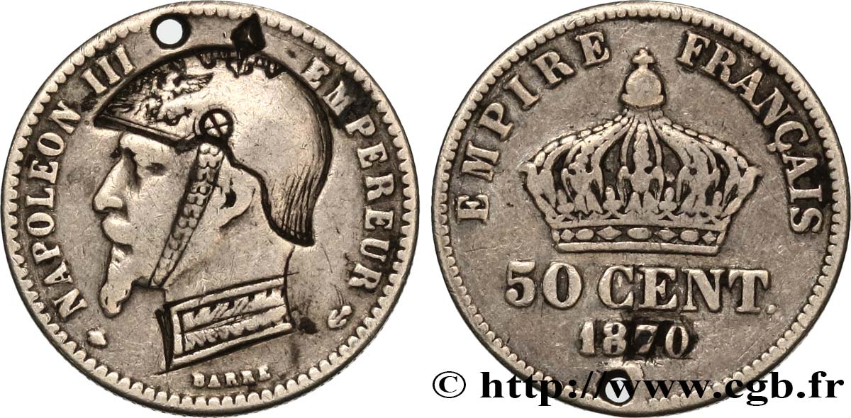 Monnaie satirique, module de 50 centimes, regravée n.d. Paris F.188/- var. VF 