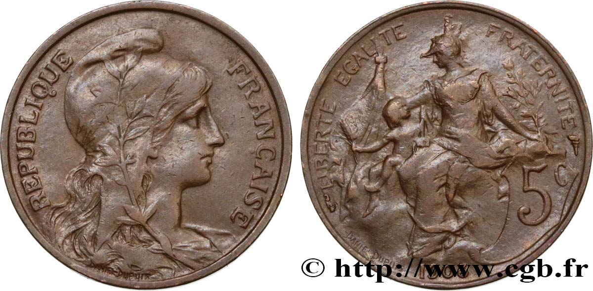 5 centimes Daniel-Dupuis 1903  F.119/13 VF35 