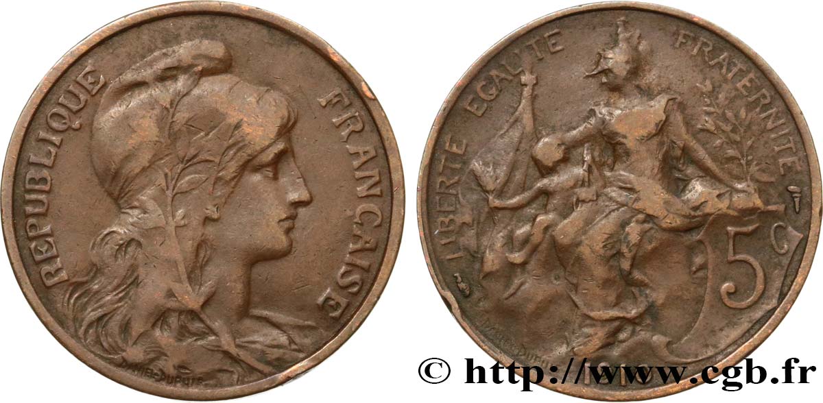 5 centimes Daniel-Dupuis 1910  F.119/22 S25 