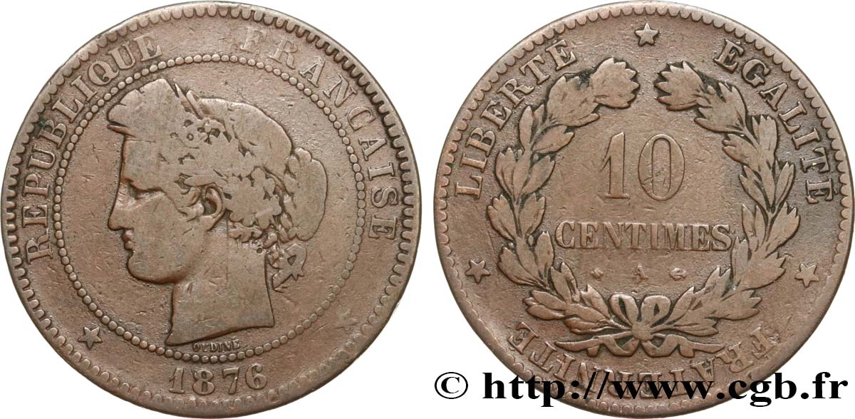 10 centimes Cérès 1876 Paris F.135/16 B12 