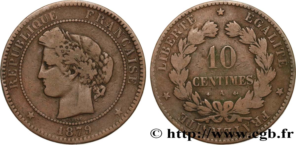 10 centimes Cérès 1879 Paris F.135/22 F12 