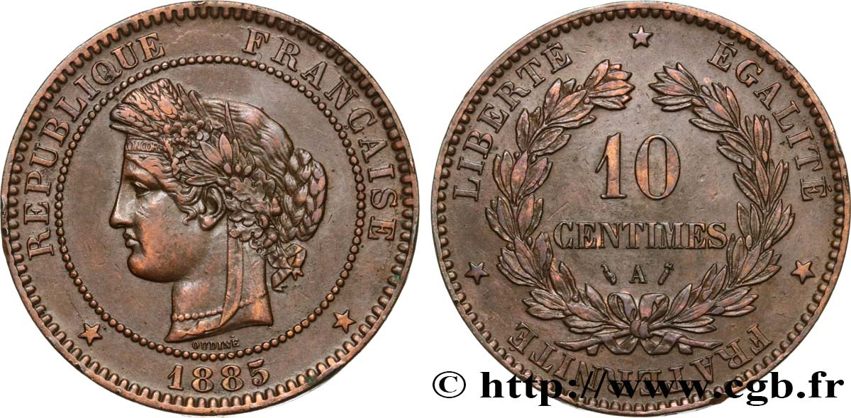 10 centimes Cérès 1885 Paris F.135/29 BB45 