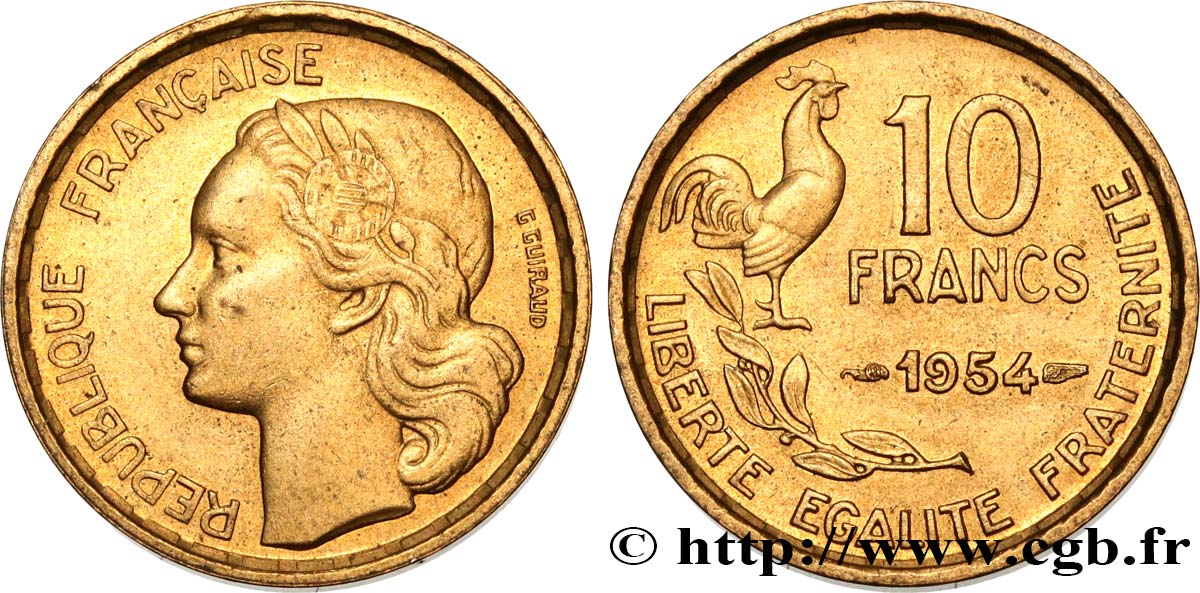 10 francs Guiraud 1954  F.363/10 VZ55 