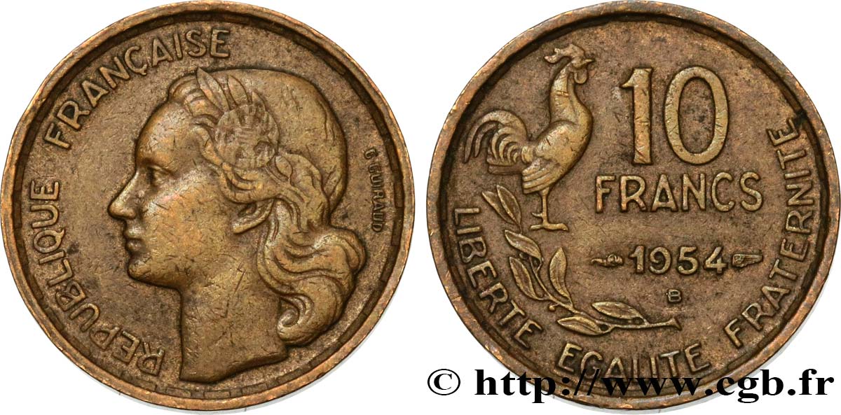 10 francs Guiraud 1954 Beaumont-Le-Roger F.363/11 VF35 