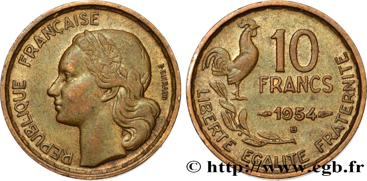 10 francs Guiraud 1954 Beaumont-Le-Roger F.363/11 XF45 
