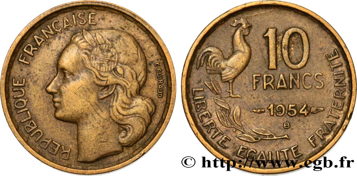 10 francs Guiraud 1954 Beaumont-Le-Roger F.363/11 TB30 