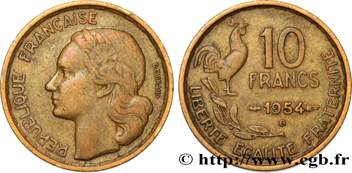 10 francs Guiraud 1954 Beaumont-Le-Roger F.363/11 VF25 