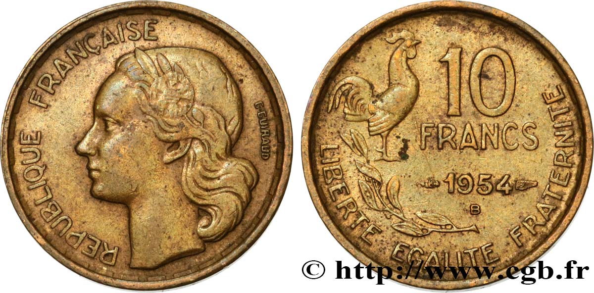 10 francs Guiraud 1954 Beaumont-Le-Roger F.363/11 XF45 