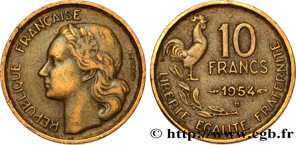 10 francs Guiraud 1954 Beaumont-Le-Roger F.363/11 TB25 