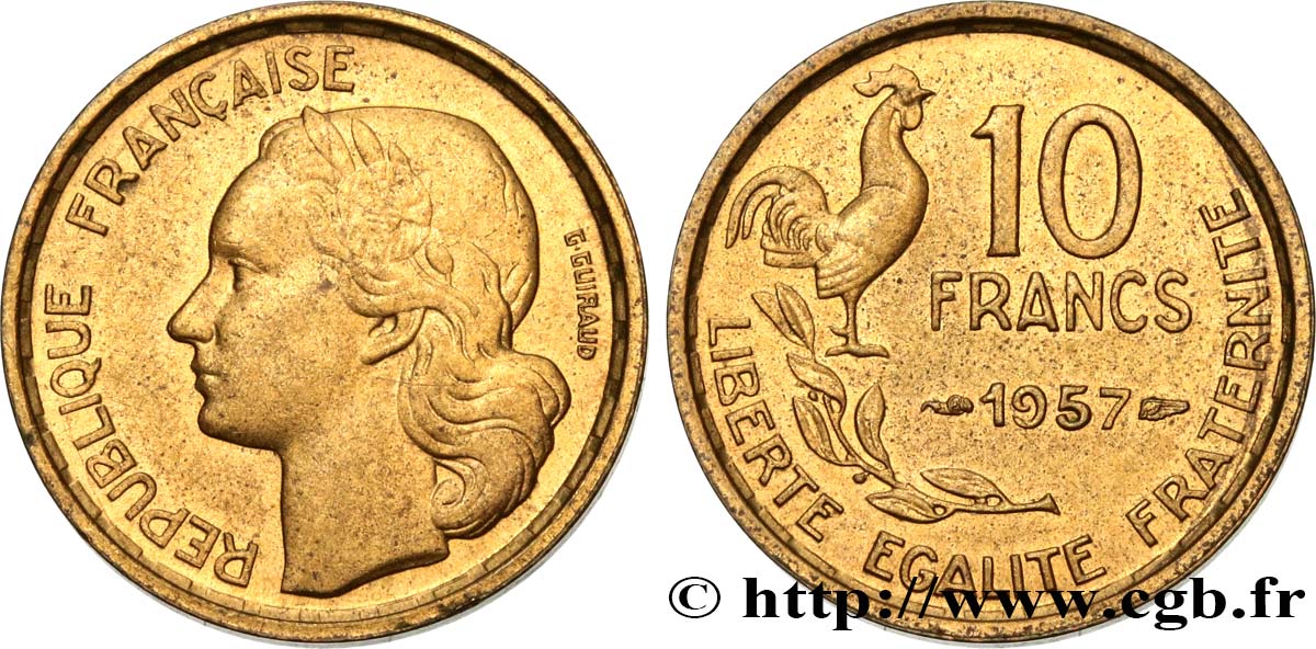 10 francs Guiraud 1957  F.363/13 AU55 