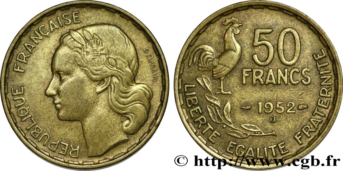 50 francs Guiraud 1952 Beaumont-Le-Roger F.425/9 TTB45 