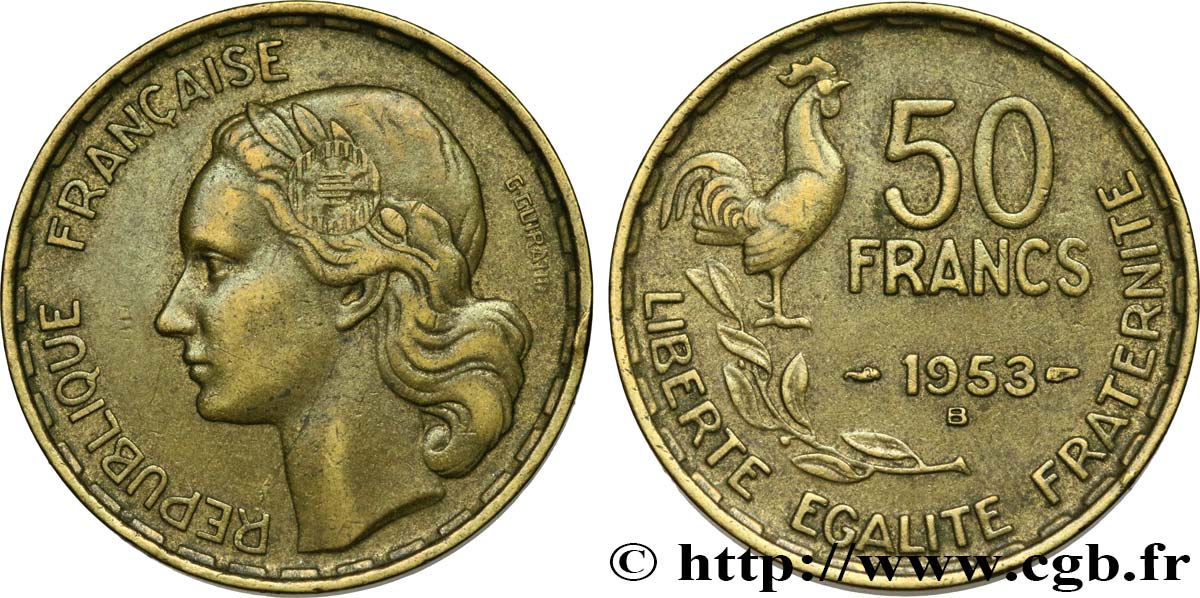 50 francs Guiraud 1953 Beaumont-le-Roger F.425/11 VF35 