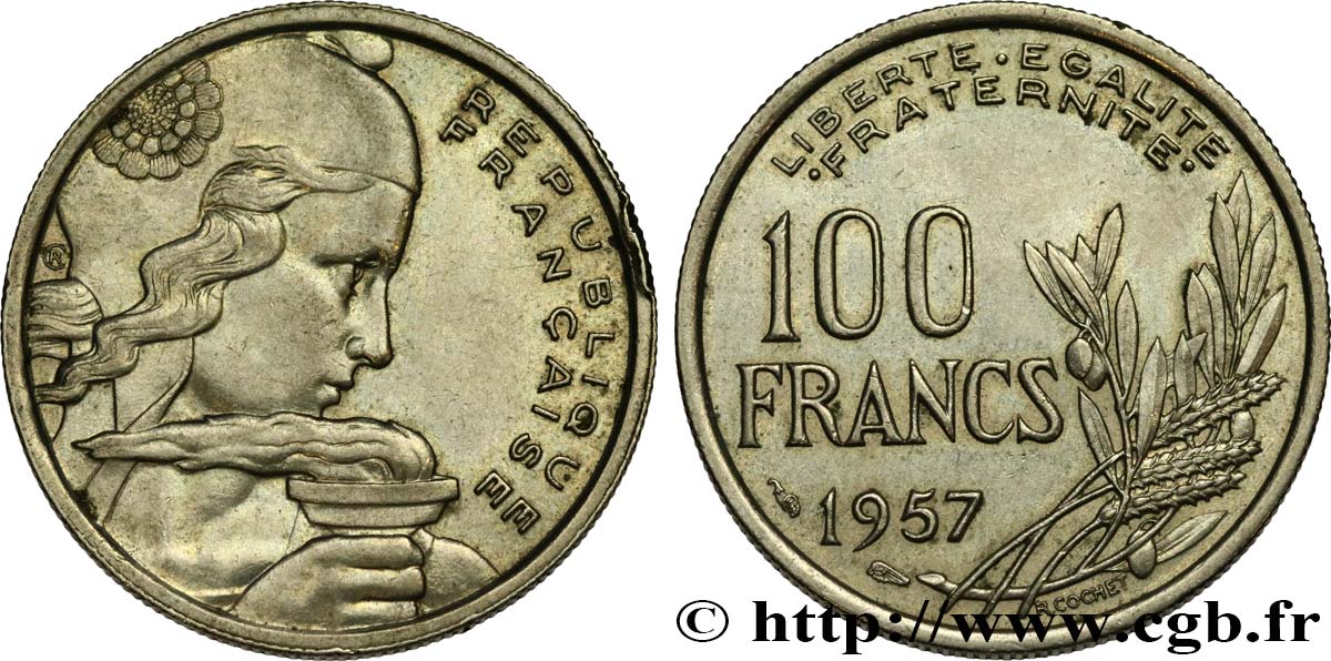 100 francs Cochet 1957  F.450/10 TTB50 