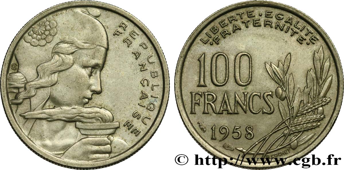 100 francs Cochet 1958  F.450/12 AU50 