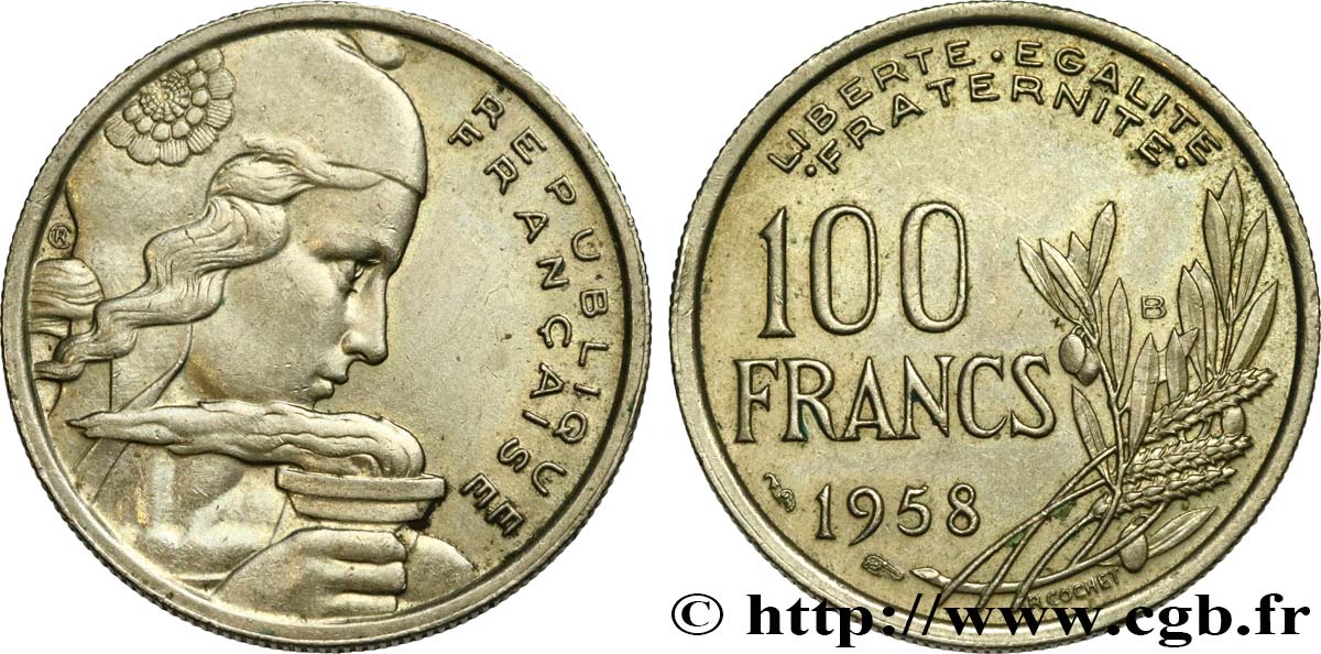 100 francs Cochet 1958 Beaumont-le-Roger F.450/14 TTB50 