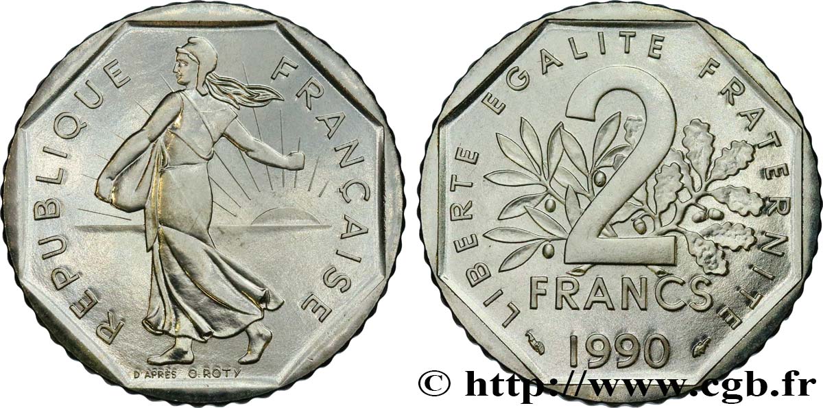 2 francs Semeuse, nickel 1990 Pessac F.272/14 MS 