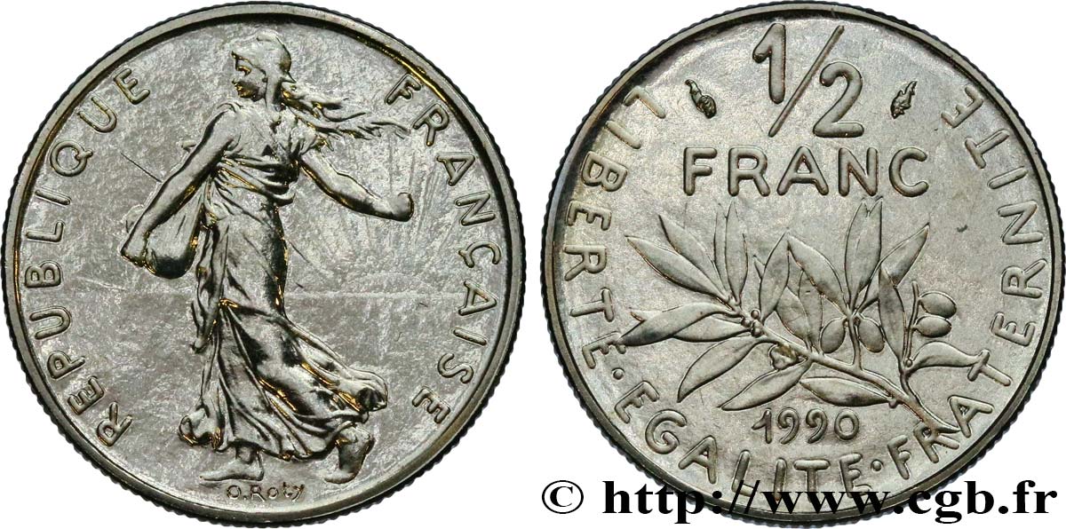 1/2 franc Semeuse 1990 Pessac F.198/29 MS 