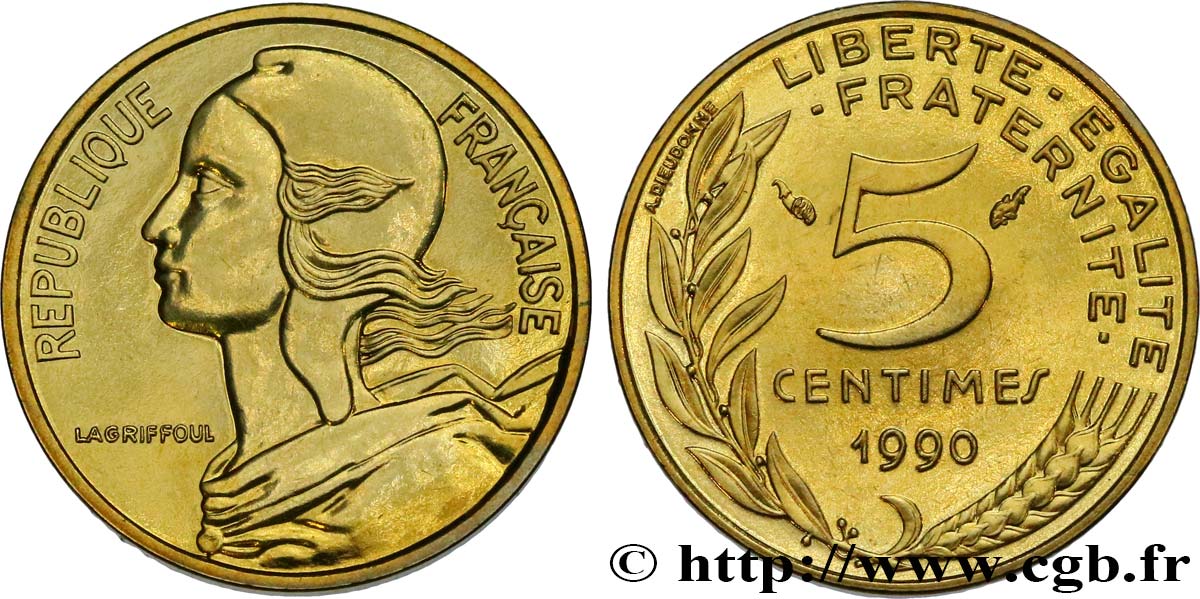 5 centimes Marianne 1990 Pessac F.125/26 MS 