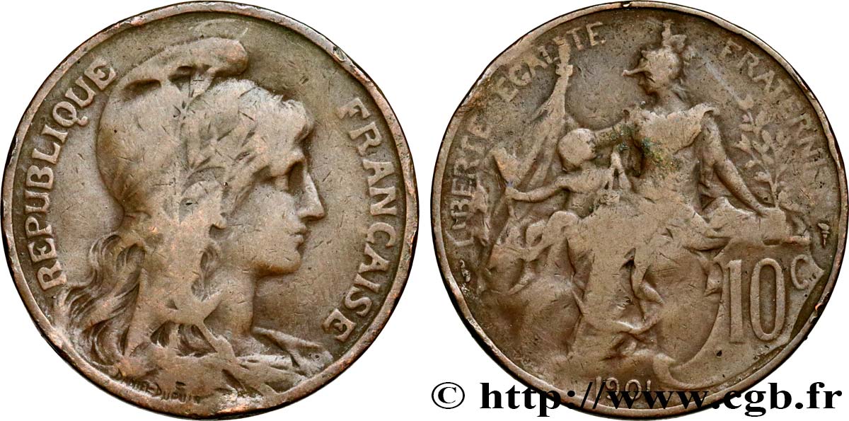 10 centimes Daniel-Dupuis 1901  F.136/10 B12 