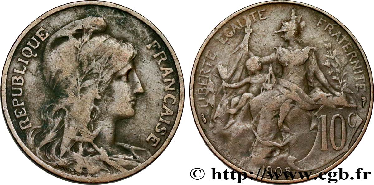 10 centimes Daniel-Dupuis 1905  F.136/14 VF20 