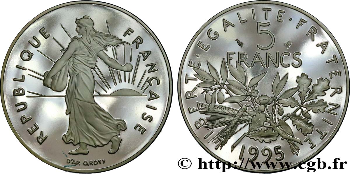 5 francs Semeuse, nickel, Belle Épreuve 1995 Pessac F.341/31 var. FDC 